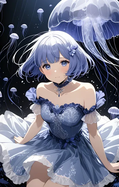 Chat with Bluebell the Shy Jellyfish - Sextingme AI 